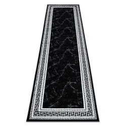 Alfombra, alfombra de pasillo GLOSS moderno 2813 87 elegante, marco, griego negro / gris