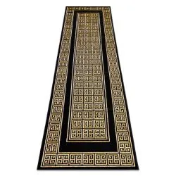 Alfombra, alfombra de pasillo GLOSS moderno 6776 86 elegante, marco, griego negro / oro