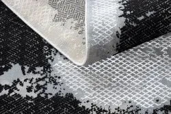 Dywan CORE A004 Ramka, Przecierany - Strukturalny, dwa poziomy runa, czarny / jasnoszary