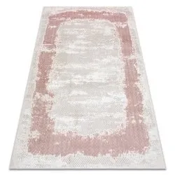 Alfombra CORE A004 Marco, sombreado - estructural, dos niveles de vellón, beige / rosa