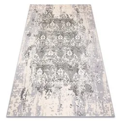 Alfombra CORE W3824 Ornamento Vintage - estructural, dos niveles de vellón, crema / gris