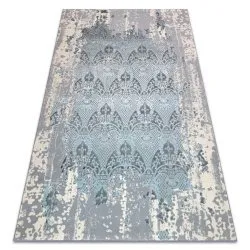 Alfombra CORE W3824 Ornamento Vintage - estructural, dos niveles de vellón, azul claro / crema / gris