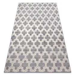 Alfombra CORE W6764 Enrejado Trébol marroquí - estructural, dos niveles de vellón, gris / crema