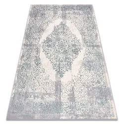 Alfombra CORE W7161 Roseta Vintage - estructural, dos niveles de vellón, azul claro / crema / gris