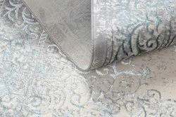Dywan CORE W7161 Rozeta Vintage - Strukturalny, dwa poziomy runa, jasnoniebieski / krem / szary