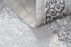 Dywan CORE W7161 Rozeta Vintage - Strukturalny, dwa poziomy runa, szary