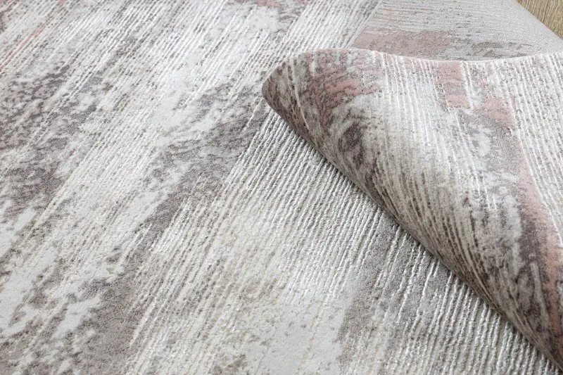 Dywan CORE W9775 Ramka, Przecierany - Strukturalny, dwa poziomy runa, jasny beż / róż