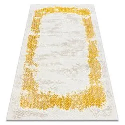 Alfombra CORE 004A Marco, sombreado - estructural, dos niveles de vellón, marfil / oro