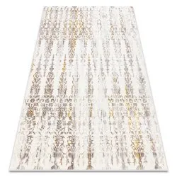 Alfombra CORE 241A Ornamento Vintage - estructural, dos niveles de vellón, beige / oro