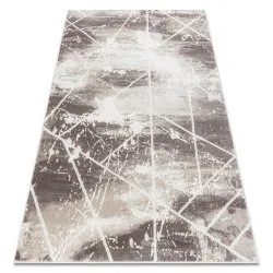 Alfombra CORE 1818 Geométrico - estructural, dos niveles de vellón, marfil / blanco