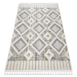 Alfombra SEVILLA Y523C diamantes gris / amarillo Franjas Bereber Marroquí Shaggy