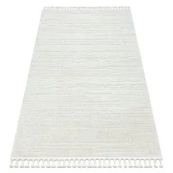 Alfombra SEVILLA AC53B rayas blanco Franjas Bereber Marroquí Shaggy