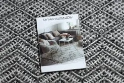 Alfombra sisal SION Zigzag, Diamantes Boho 22168 Tejido plano negro / ecru