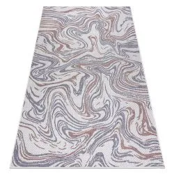 Alfombra sisal SION Olas 2836 Tejido plano ecru / azul / rosado