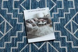 Alfombra sisal SION Geométrico, diamantes 21778 Tejido plano azul oscuro / ecru