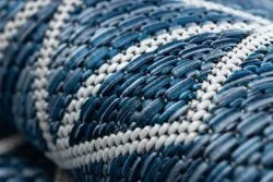 Alfombra sisal SION Geométrico, diamantes 21778 Tejido plano azul oscuro / ecru