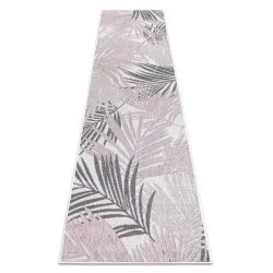 Alfombra sisal SION alfombra de pasillo, Hojas de palma, tropical 2837 Tejido plano ecru / rosado