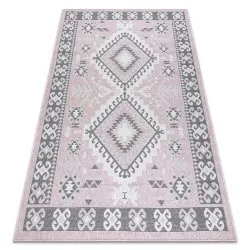 Alfombra sisal SION azteca 3007 Tejido plano rosado / ecru