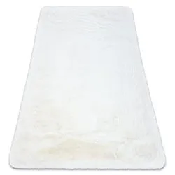Alfombra de lavado moderna TEDDY shaggy, felpa, muy gruesa antideslizante marfil