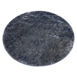 Alfombra de lavado moderna LAPIN círculo, shaggy antideslizante marfil / negro
