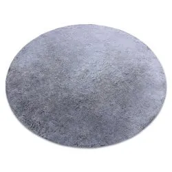 Alfombra de lavado moderna LAPIN círculo, shaggy antideslizante negro / marfil