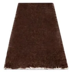 Alfombra de lavado moderna LAPIN shaggy antideslizante marfil / chocolate
