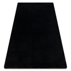Alfombra de lavado moderna POSH shaggy, felpa, gruesa antideslizante, negro