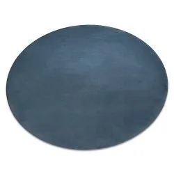 Alfombra de lavado moderna POSH circulo shaggy, felpa, gruesa antideslizante, azul