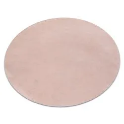 Alfombra de lavado moderna POSH circulo shaggy, felpa, gruesa antideslizante, rubor rosado