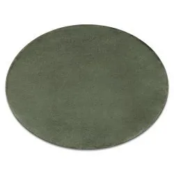 Alfombra de lavado moderna POSH circulo shaggy, felpa, gruesa antideslizante, verde