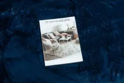 Alfombra de lavado moderna POSH circulo shaggy, felpa, gruesa antideslizante, azul oscuro
