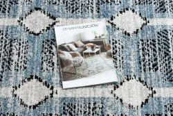 Dywan nowoczesny BELLE BR22A beż / niebieski Frędzle 