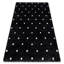 Alfombra FLUFFY 2370 shaggy puntos - antracita / blanco