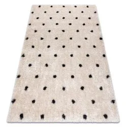 Alfombra FLUFFY 2370 shaggy puntos - crema / antracita