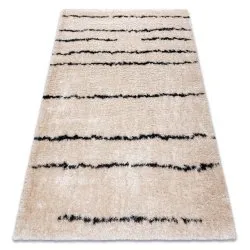 Alfombra FLUFFY 2371 shaggy rayas - crema / antracita