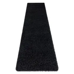 Alfombra, alfombra de pasillo SOFFI shaggy 5cm negro - para la cocina, entrada, pasillo
