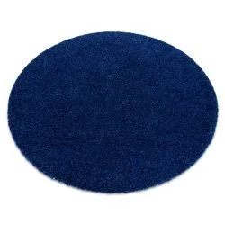 Alfombra SOFFI circulo shaggy 5cm azul oscuro