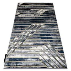 Alfombra DE LUXE moderna 460 Líneas - Structural azul oscuro / oro