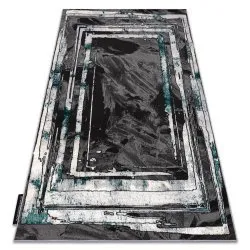 Alfombra DE LUXE moderna 619 Marco - Structural gris / verde