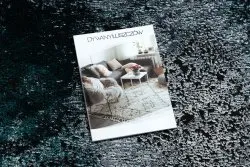 Dywan DE LUXE nowoczesny 624 Ramka - Strukturalny szary / zielony
