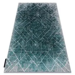 Alfombra DE LUXE moderna 626 geométrico, diamantes - Structural gris / verde