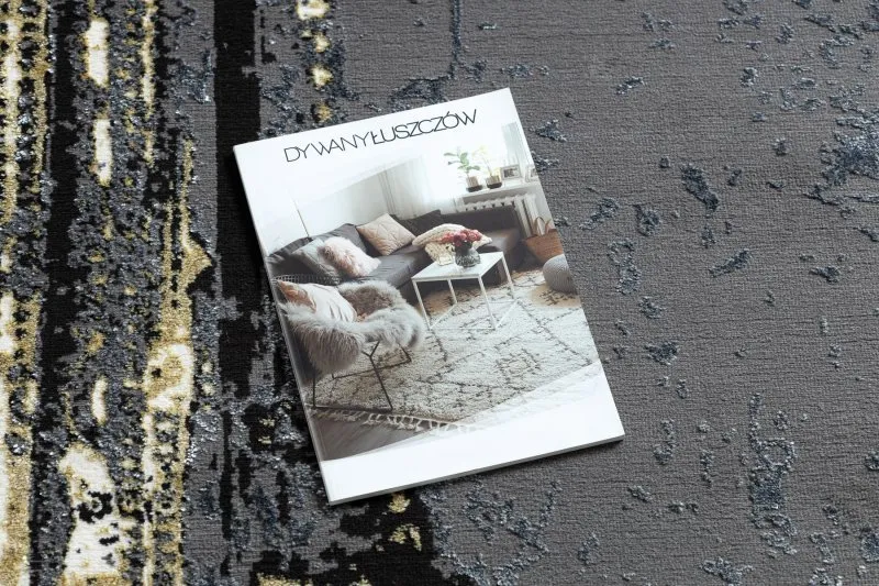 Alfombra DE LUXE moderna 628 Ornamento vintage - Structural gris / oro