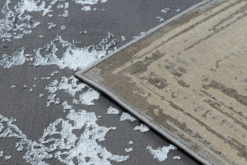 Alfombra DE LUXE moderna 628 Ornamento vintage - Structural gris / oro