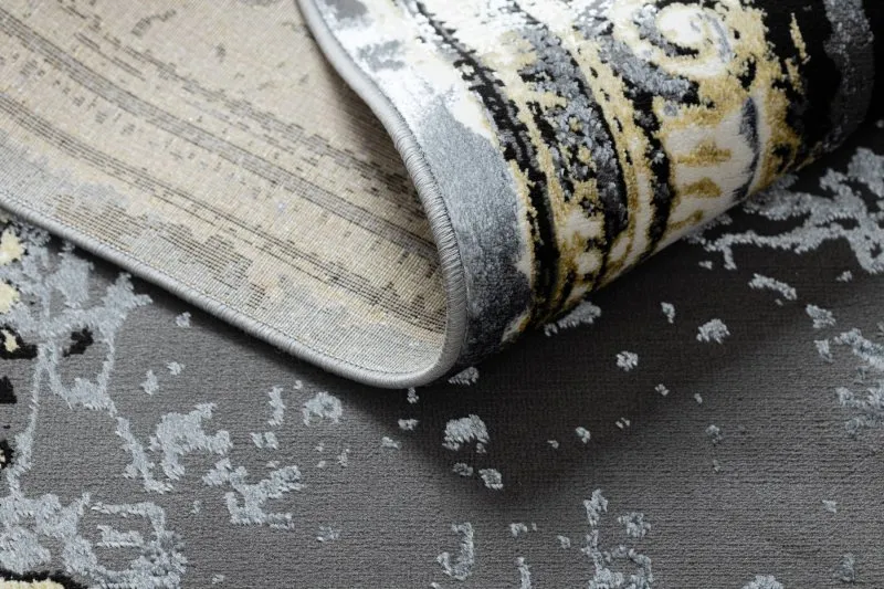 Alfombra DE LUXE moderna 628 Ornamento vintage - Structural gris / oro
