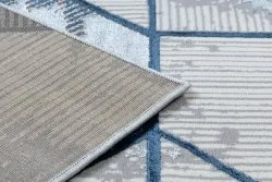 Dywan DE LUXE nowoczesny 632 Geometryczny - Strukturalny krem / granatowy