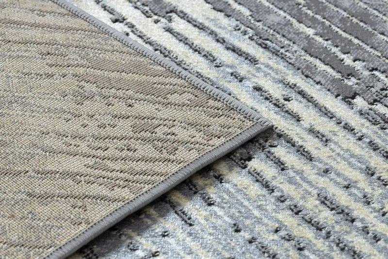 Dywan DE LUXE nowoczesny 2087 Jodełka Chevron vintage przecierany - Strukturalny złoty / szary