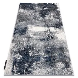 Alfombra DE LUXE moderna 528 Abstração - Structural crema / azul oscuro