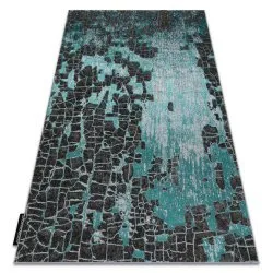 Alfombra DE LUXE moderna 2079 vintage - Structural verde / antracita