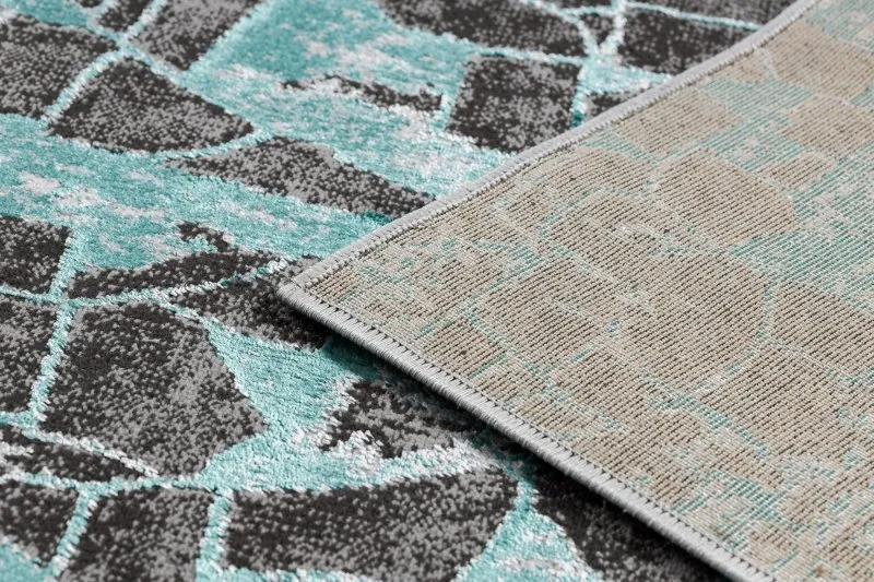 Alfombra DE LUXE moderna 2079 vintage - Structural verde / antracita
