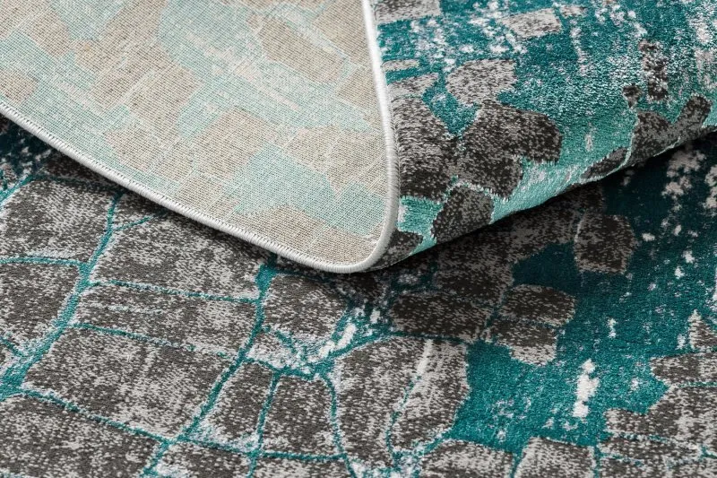 Alfombra DE LUXE moderna 2079 vintage - Structural verde / antracita
